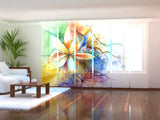 Schiebegardinen Abstrakte florale Aquarellmalerei auf Leinwand