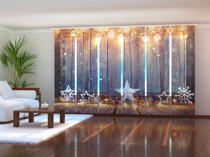 Schiebegardinen Leuchtende Weihnachtsdekorationen