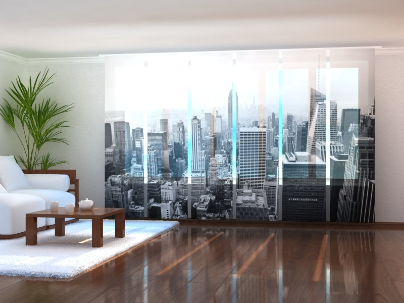 Schiebegardinen New York in Schwarz und Weiß