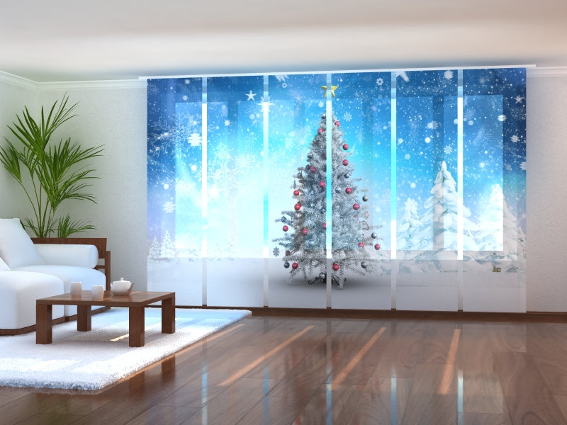 Schiebegardinen Weiße Weihnachtsbäume