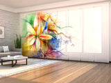 Schiebegardinen Abstrakte florale Aquarellmalerei auf Leinwand