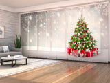 Schiebegardinen Weihnachtsbaum in Silber und Rot